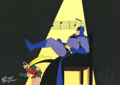 The New Batman Adventures Original Cel and Background: Batman, Robin