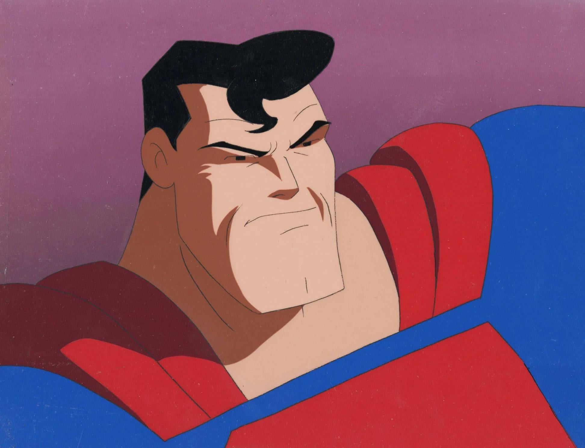 Superman the Animated Series Original Cel and Background: Superman - Art by DC Comics Studio Artists