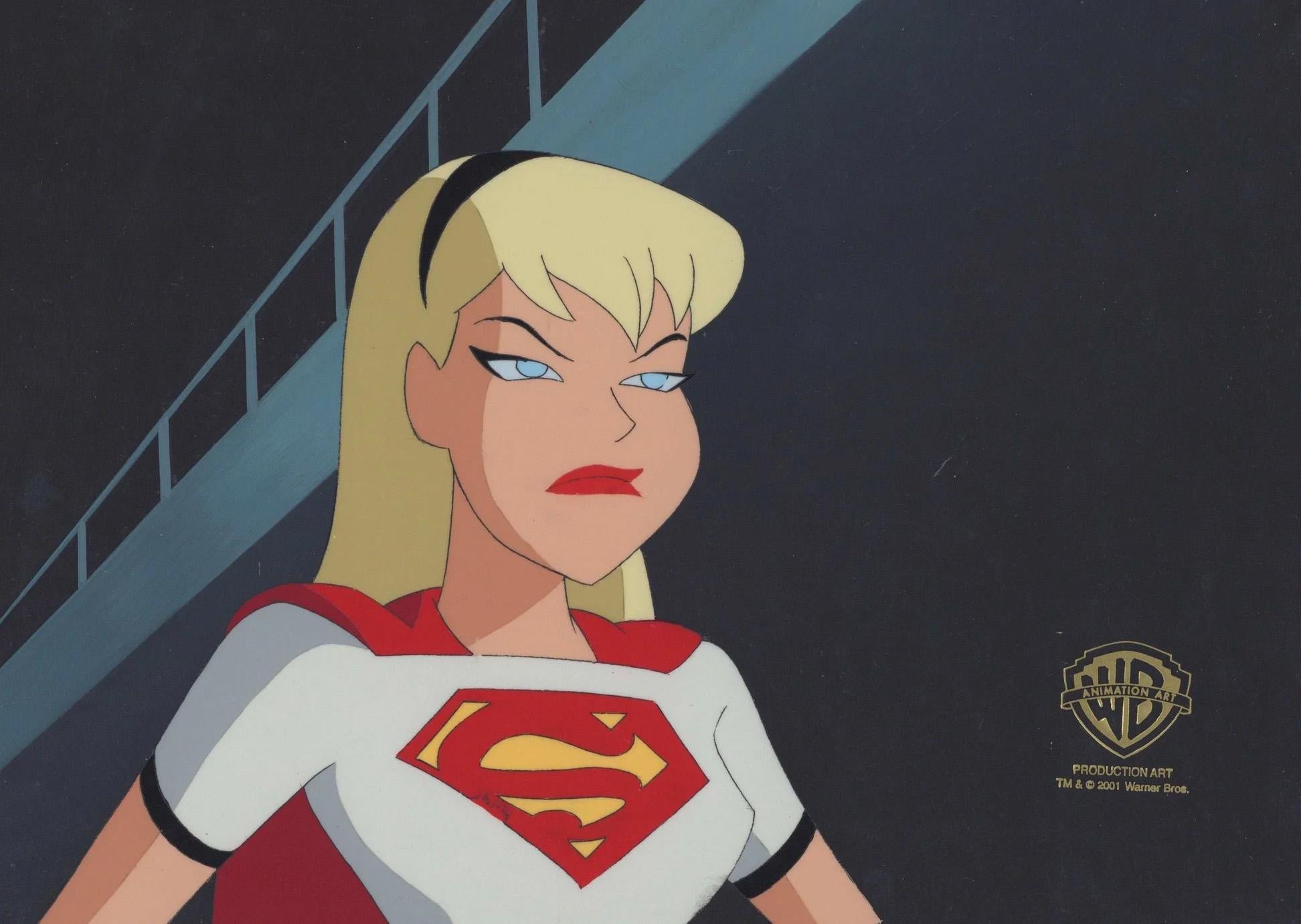 Superman the Animated Series Original Cel on Original Background: Supergirl - Art by DC Comics Studio Artists