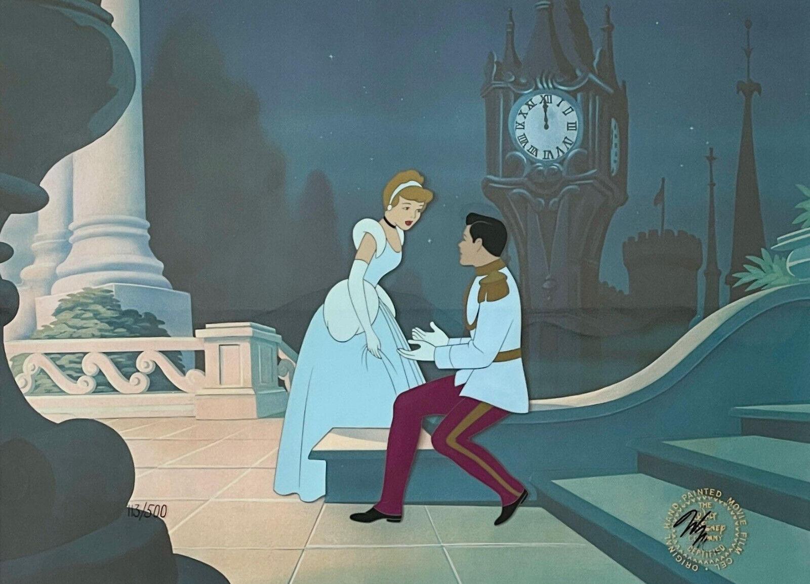 Cinderella and Prince Charming: Limited Edition Hand-Painted Cel - Art by Walt Disney Studio Artists