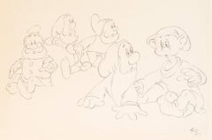 Snow White and the Seven Dwarfs Drawaing: Doc, Sneezy, Happy, Bashful, Dopey
