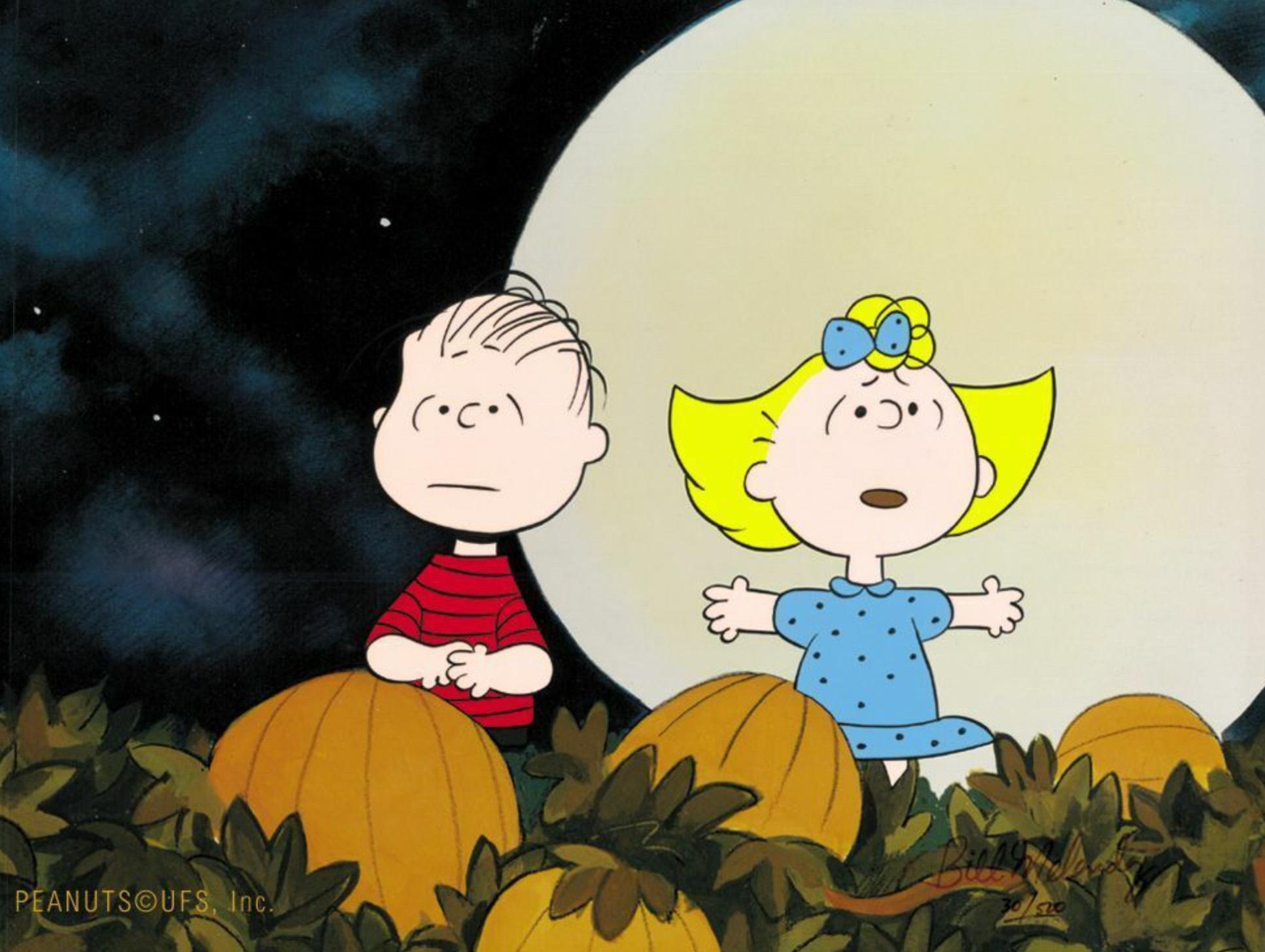 Noche de Halloween Cel Firmado por Bill Melendez - Art de Peanuts Fine Artists