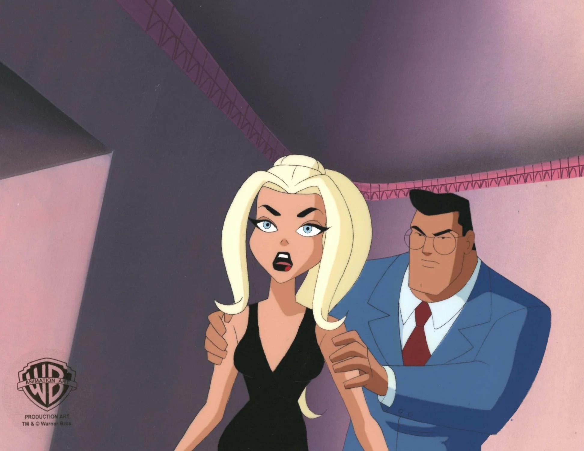 Superman the Animated Series Original Cel and Background: Clark Kent, Darci - Art by DC Comics Studio Artists