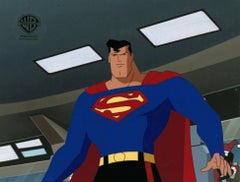 Superman Animated Series Original Cel with Matching Drawing: Superman