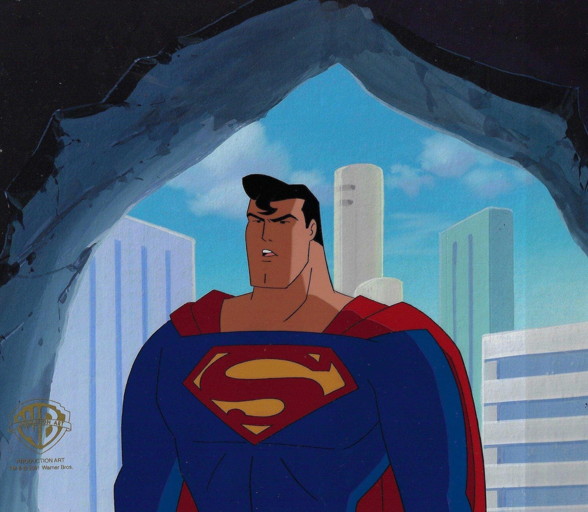 Superman The Animated Series Production Cel: Superman - Art by DC Comics Studio Artists