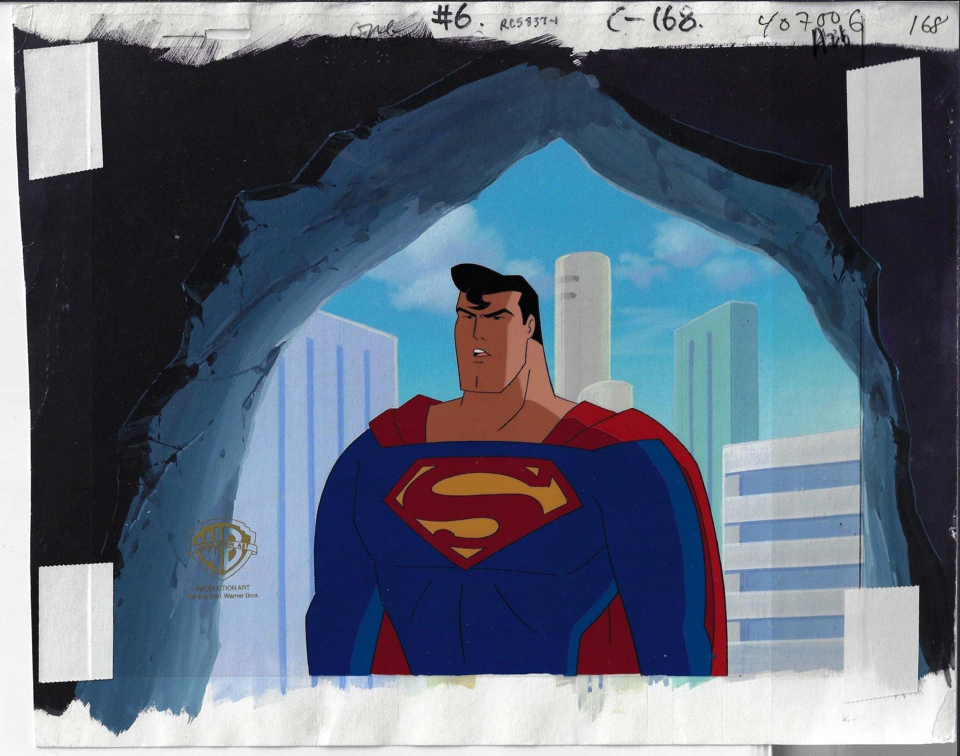 Superman The Animated Series Production Cel: Superman - Pop Art Art by DC Comics Studio Artists