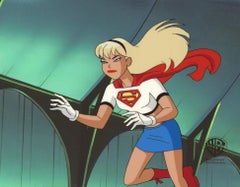 Superman la serie animada Cel original con dibujo a juego: Supergirl