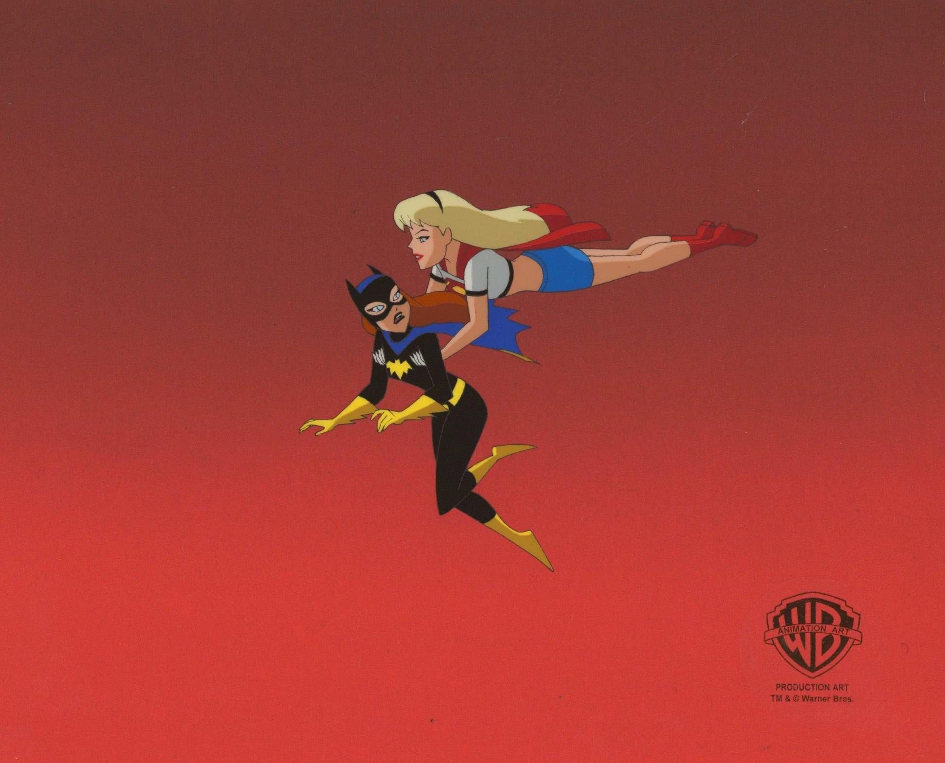 The New Batman Adventures Original Production Cel: Batgirl and Supergirl - Art by DC Comics Studio Artists