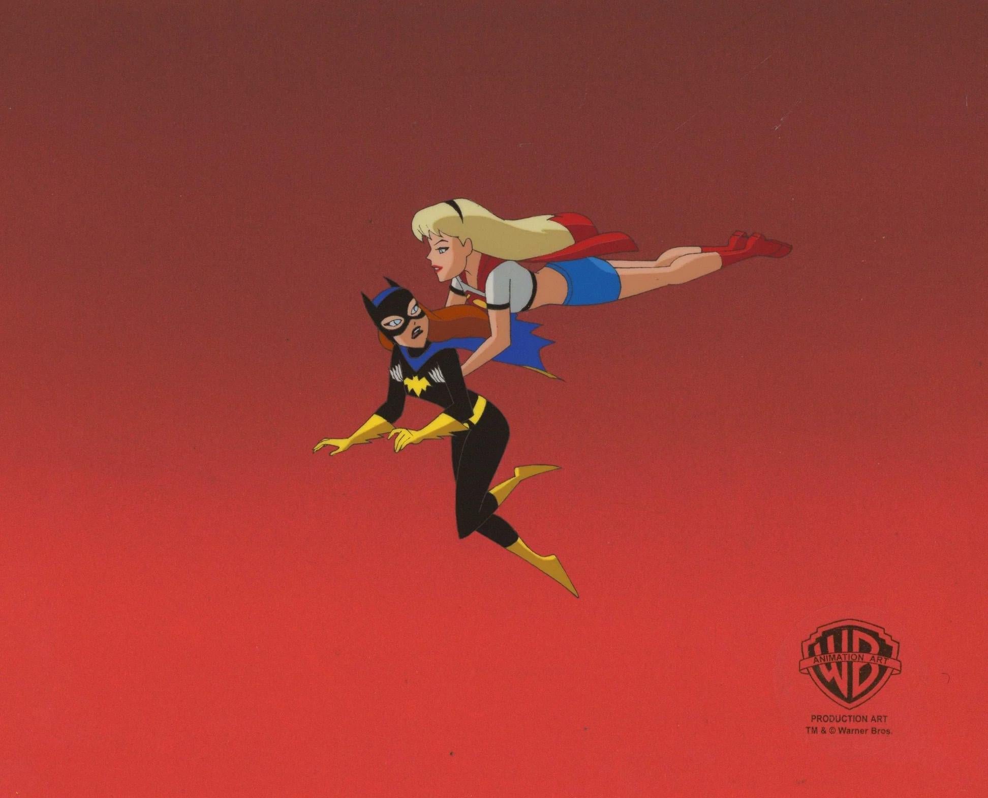 The New Batman Adventures Original Production Cel: Batgirl e Supergirl - Art di DC Comics Studio Artists