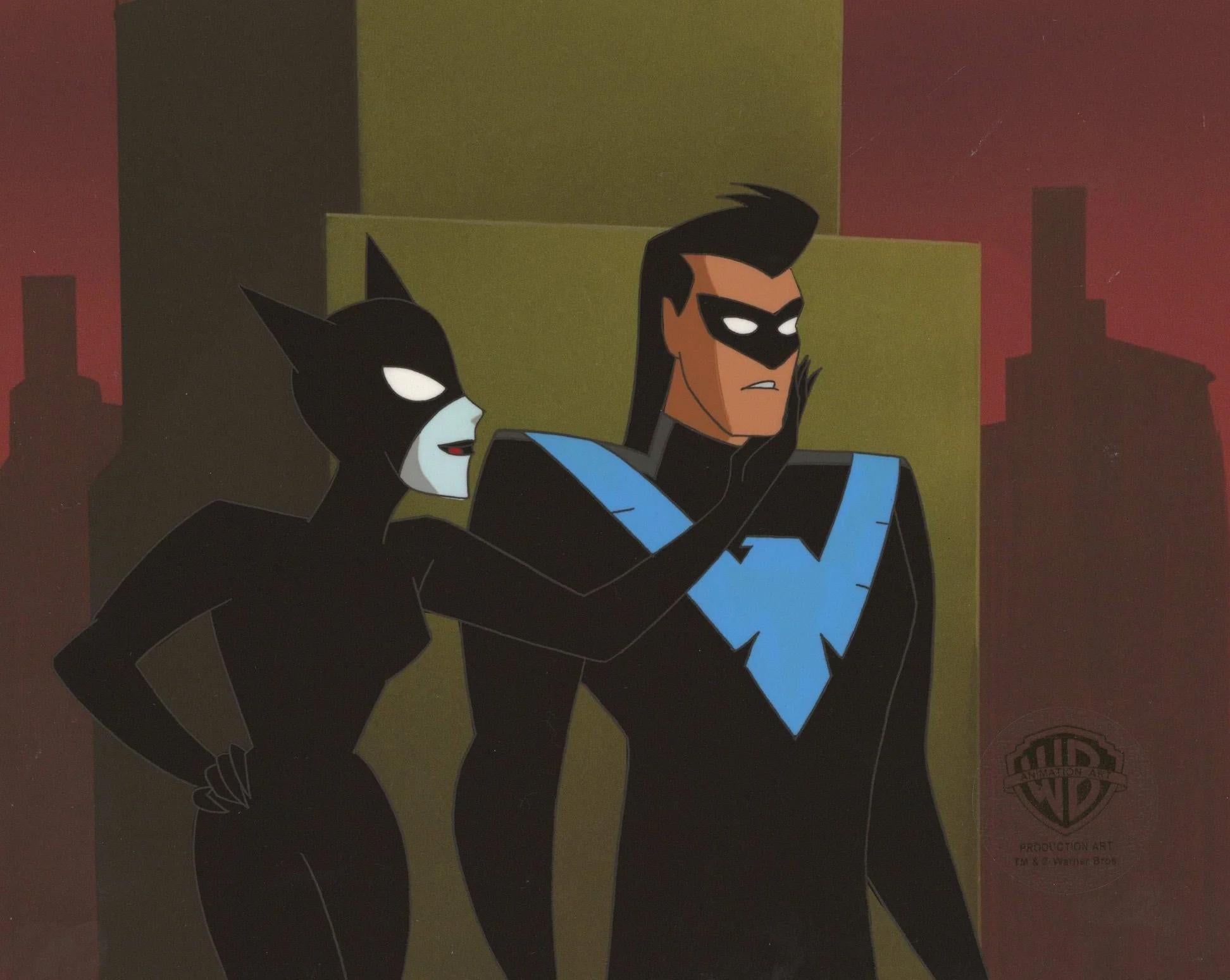 The New Batman Adventures Original Production Cel: Catwoman and Nightwing - Art by DC Comics Studio Artists