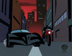 The New Batman Adventures Original Production Cel: Batmobile and Cultist