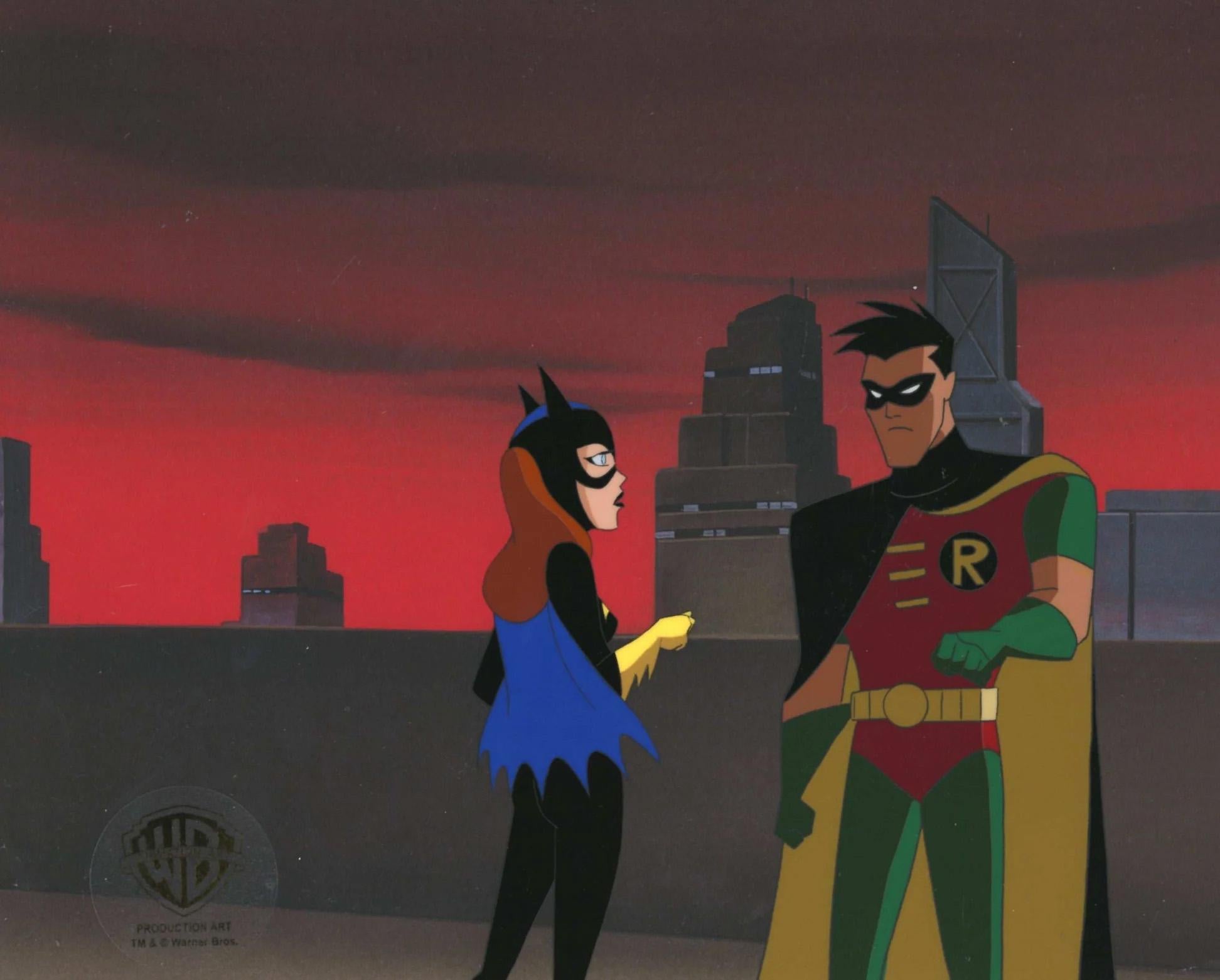 The New Batman Adventures Original Production Cel: Batgirl and Robin - Art by DC Comics Studio Artists
