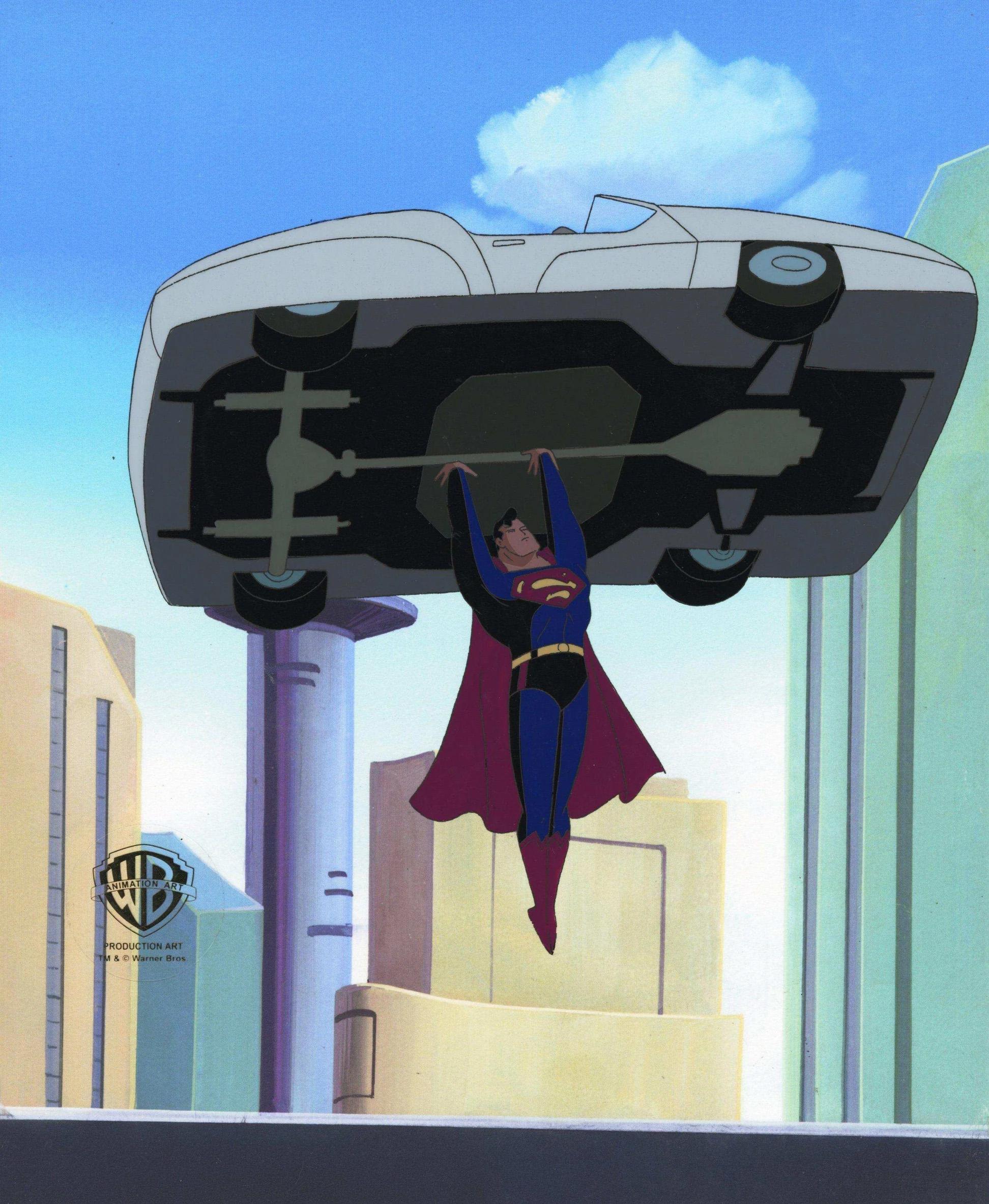 Superman the Animated Series Original Production Cel: Superman - Art by DC Comics Studio Artists