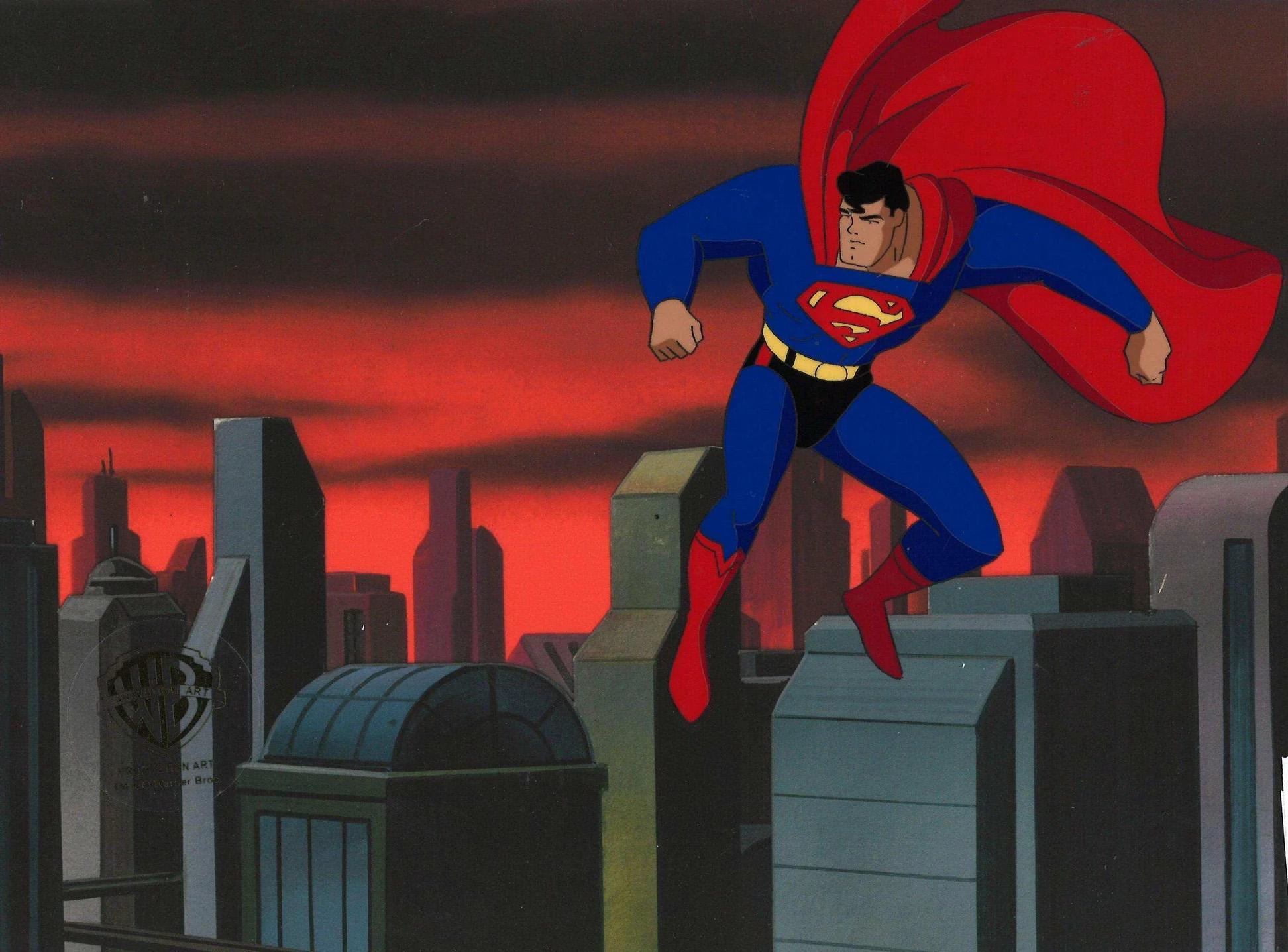 Superman the Animated Series Original Production Cel: Superman - Art by DC Comics Studio Artists