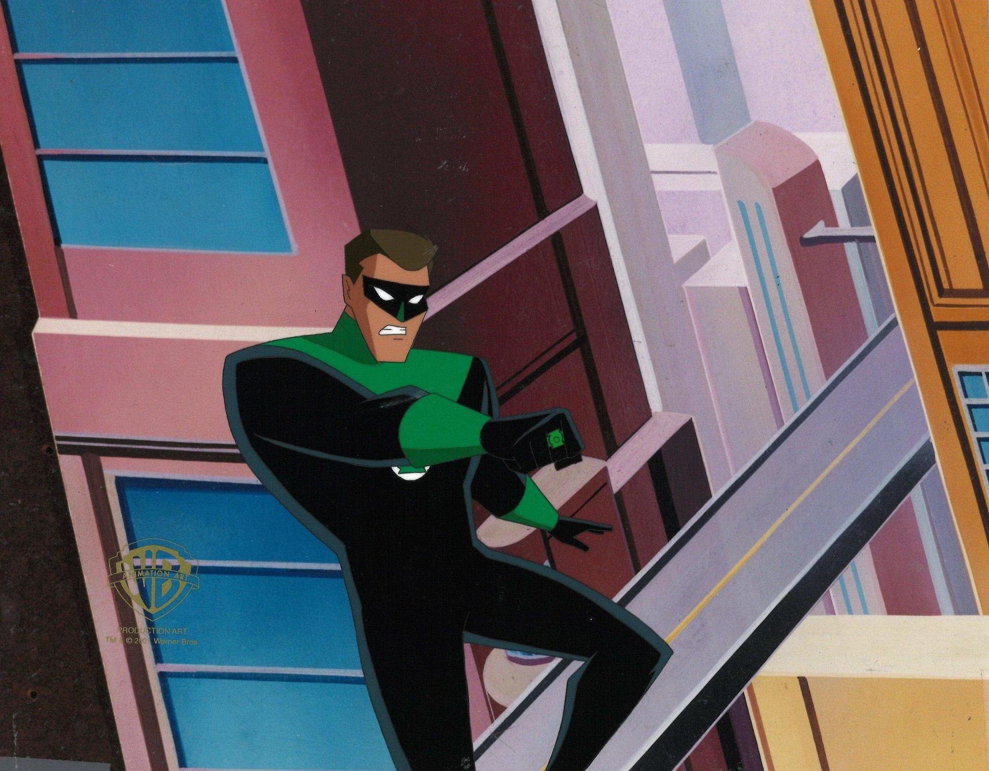 Superman the Animated Series Original Cel and Background: Green Lantern - Art by DC Comics Studio Artists