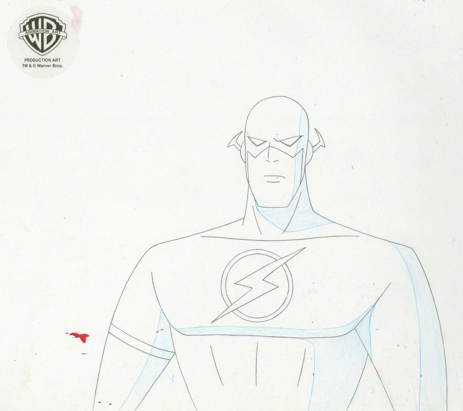 Superman the Animated Series Original Cel w/ Matching Drawing: The Flash - Pop Art Art by DC Comics Studio Artists