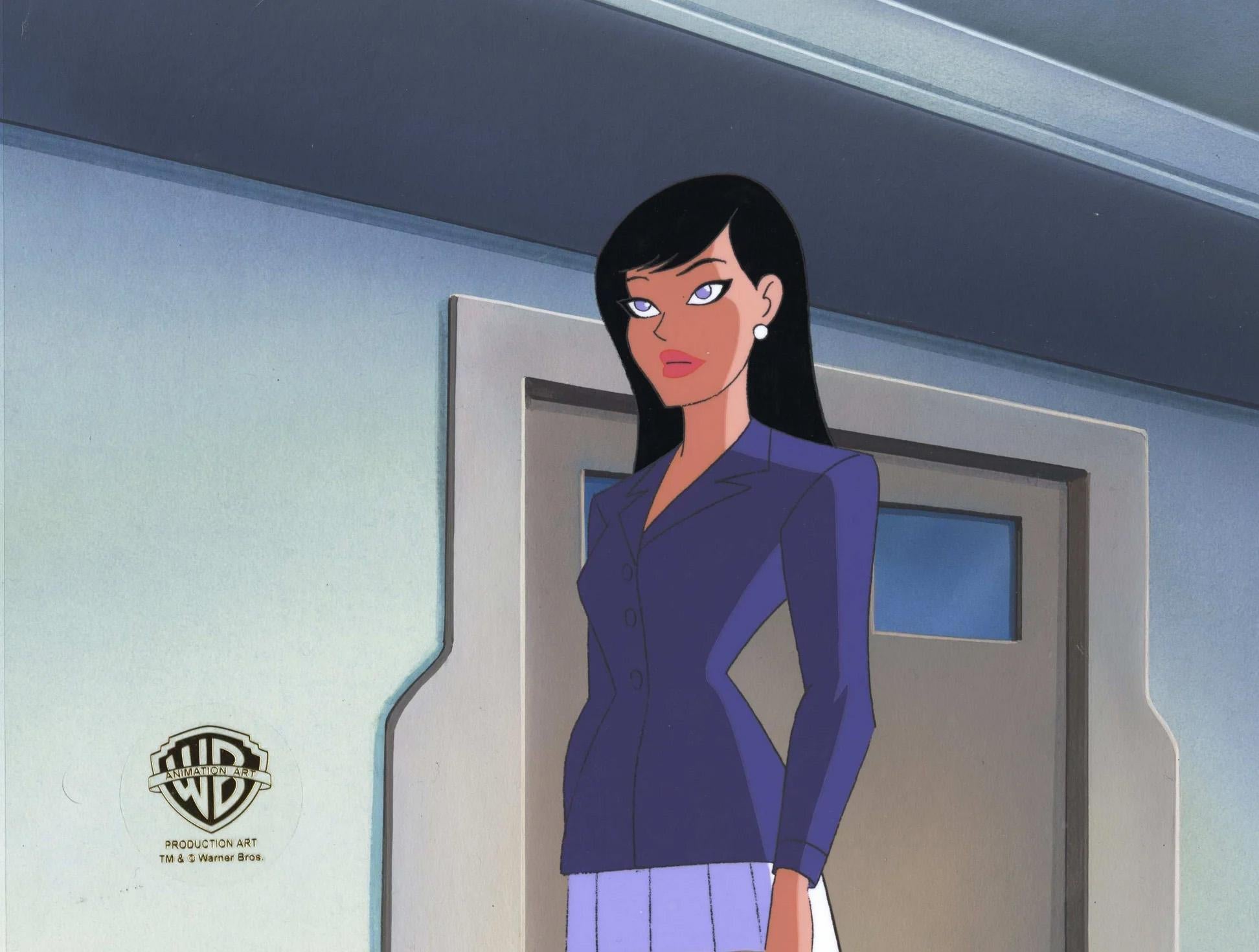 Superman the Animated Series Original Production Cel and Background: Lois Lane - Art by DC Comics Studio Artists