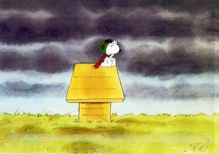Peanuts Fine Artists Peanuts Original Hand Drawn/Painted Production Cel Snoopy For Sale at