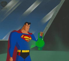 Retro Superman the Animated Series Original Cel: Superman w/ Green Lantern Battery