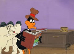 Quackbusters Original Production Cel on Original Background: Daffy Duck, Ghosts