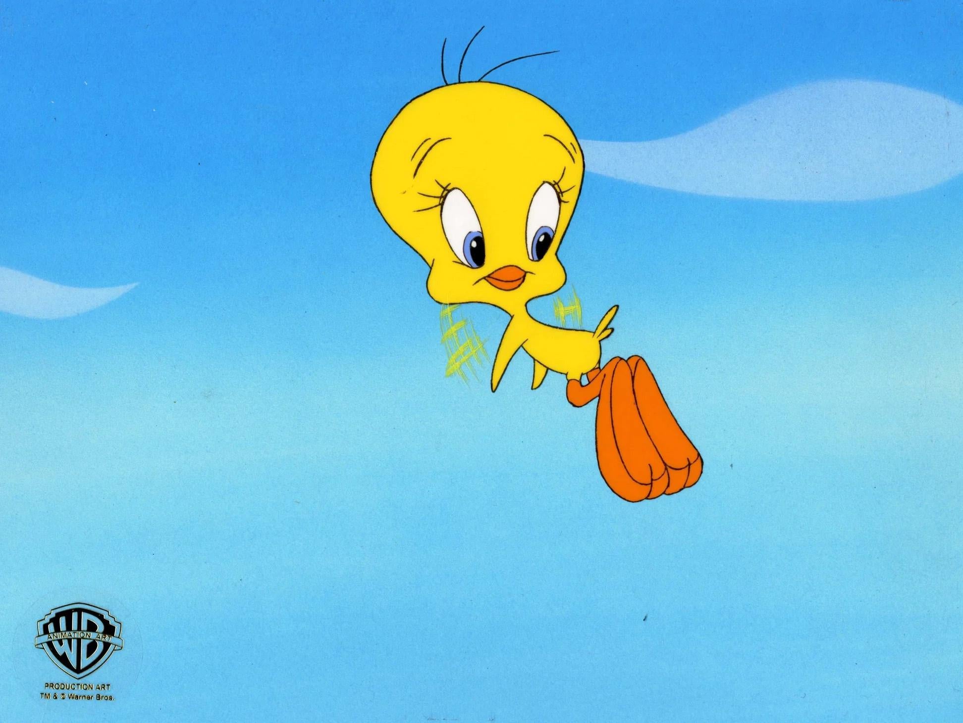 Looney Tunes Original Production Cel on Original Background: Tweety Bird - Art by Warner Bros. Studio Artists