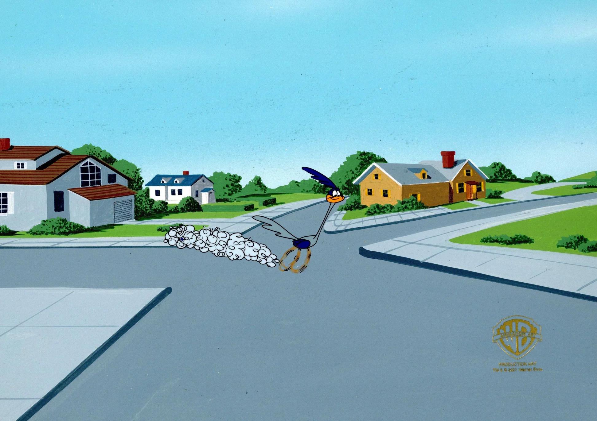 Looney Tunes Original Production Cel on Original Background: Roadrunner - Art by Chuck Jones