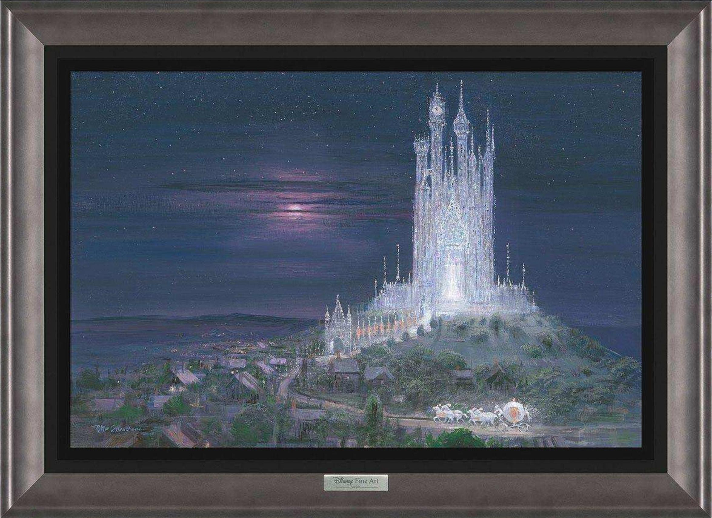 Série encadrée en argent de Disney : Château en verre - Art de Peter Ellenshaw