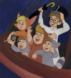 Peter Pan Original Cel on Hand-Painted Background: John and The Lost Boys