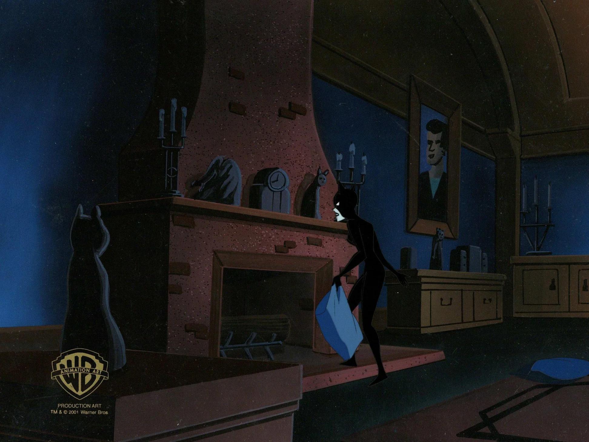 The New Batman Adventures Original Cel On Original Background: Catwoman - Art by Warner Bros. Studio Artists