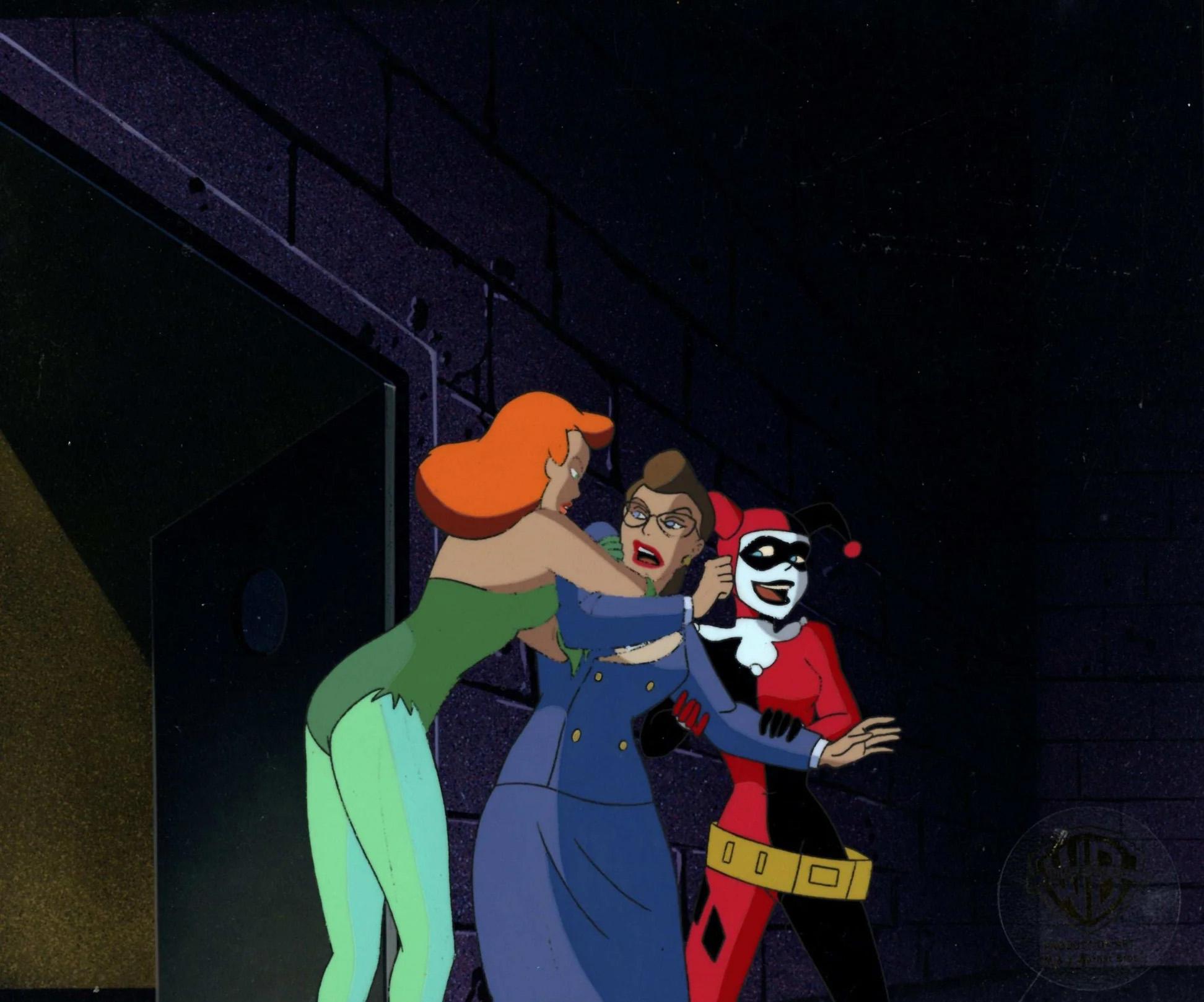 Batman La Serie Animada Producción Original Cel: Harley, Hiedra, Van Dorne - Art de Warner Bros. Studio Artists