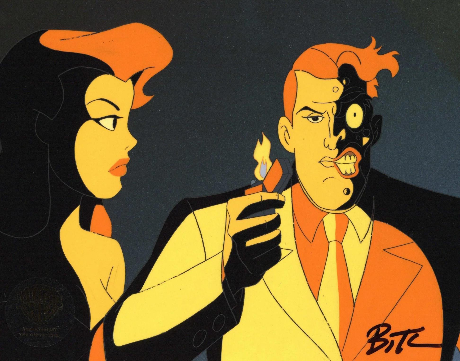 Batman The Animated Series Original Cel signed by Bruce Timm: Ivy, Two-Face - Art by Warner Bros. Studio Artists