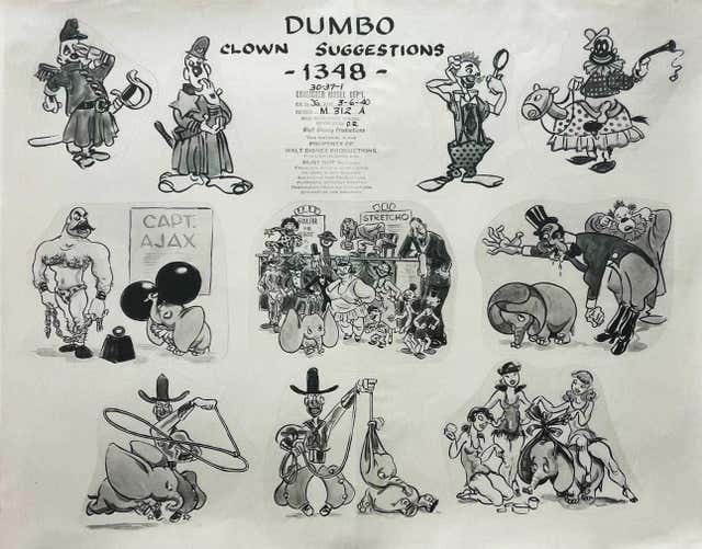 Dumbo Roo Walt Disney Studio Artists - Tigger and Roo Original Storyboard Drawing ...