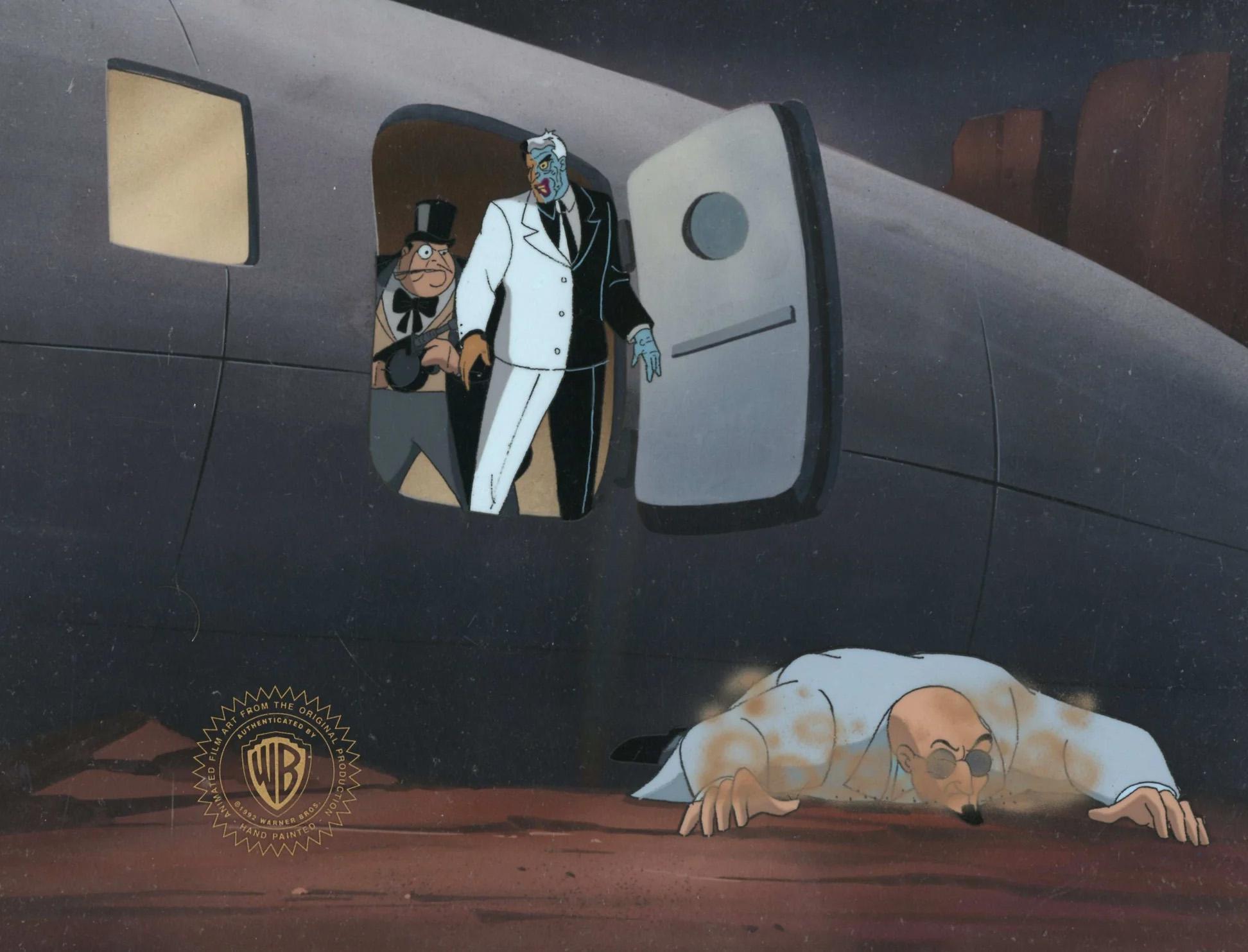 Production Cel d'origine de BTAS : Two-Face, Penguin, et Dr. Hugo Strange - Art de DC Comics Studio Artists