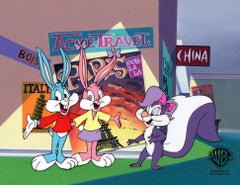 Tiny Toons Original Production Cel on Original Background: Babs, Buster, Fifi