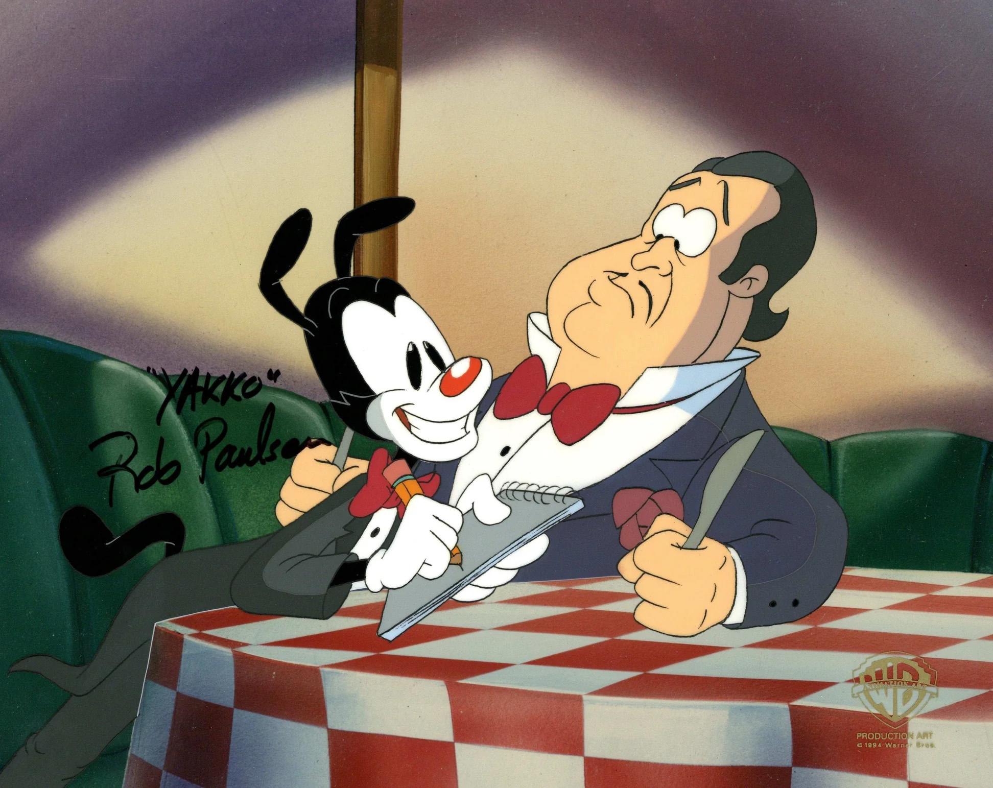 Animaniacs Original Production Cel Signed by Rob Paulsen: Yakko, Don Pepperoni - Art by Warner Bros. Studio Artists