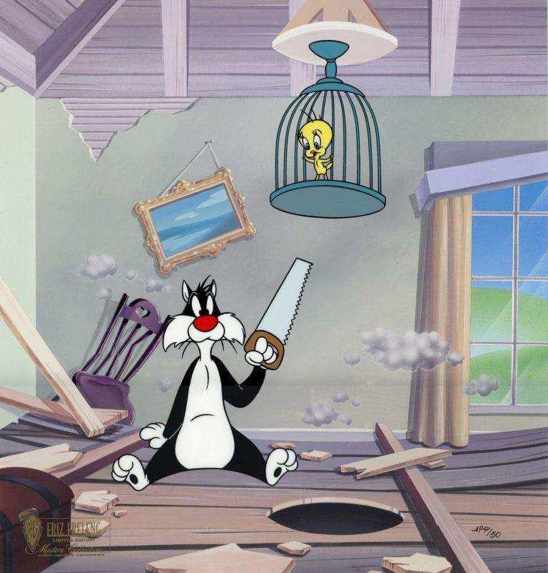 MEDIUM:  Limited Edition Cel
SIZE: 11.5' x 12.5'
EDITION SIZE: 750
ARTIST: Friz Freleng
SKU: FF1044

ABOUT THE IMAGE: This image is from the 1947 cartoon, Tweetie Pie a Merrie Melodies cartoon planned by Bob Clampett, but was finished and directed