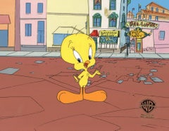 Looney Tunes Original Production Cel On Original Background: Tweety Bird