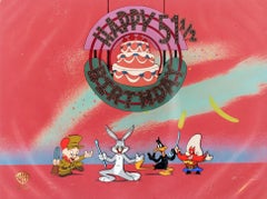 Vintage Looney Tunes Original Production Cel: Happy 51 1/2 Birthday from (Blooper) Bunny