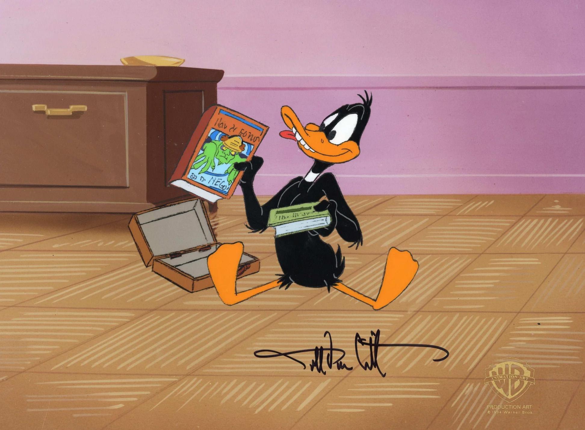 Looney Tunes Original Production Cel Signed by Darrel Van Citters: Daffy Duck - Art by Darrell Van Citters