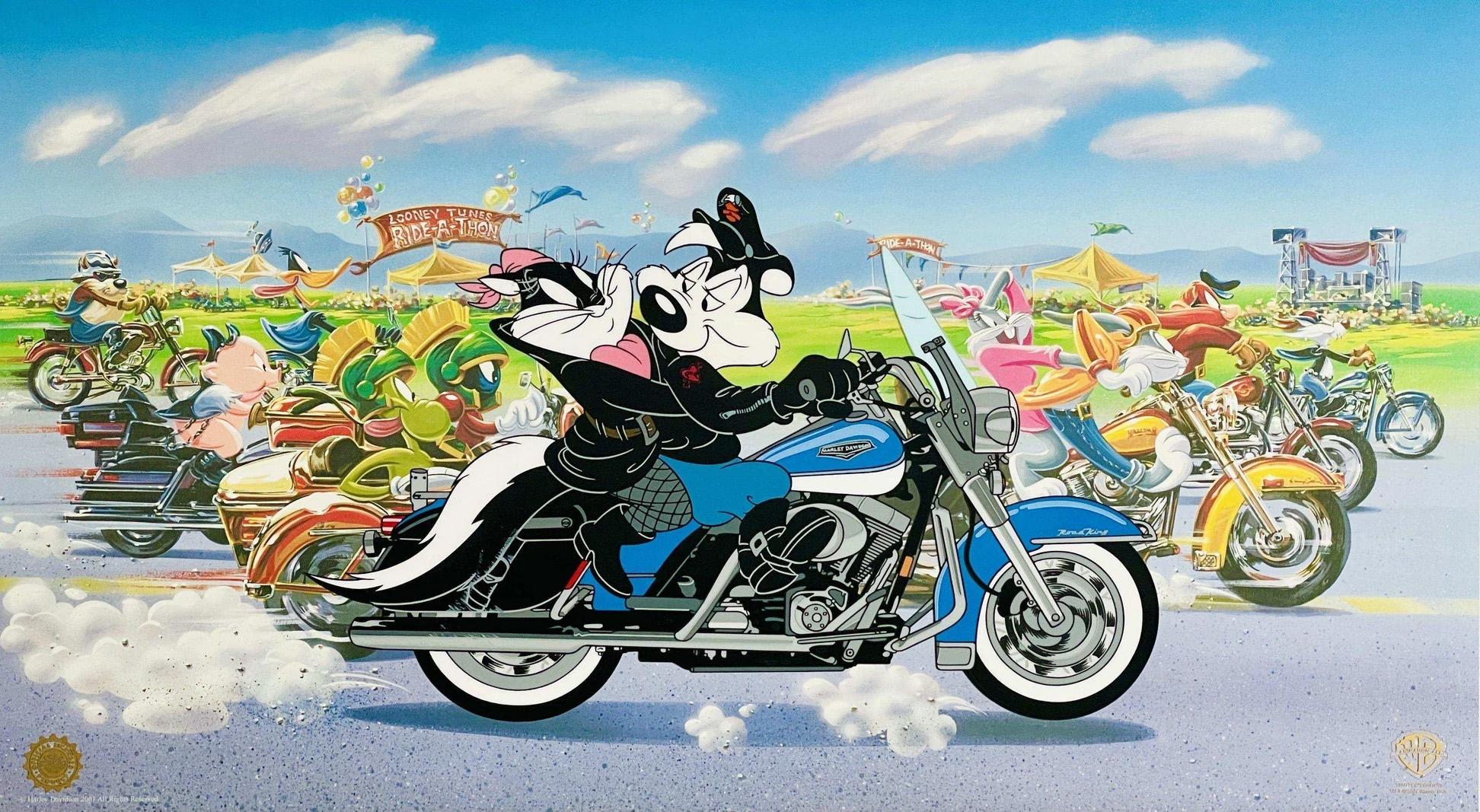 Looney Tunes Studio Artists - The Ride: Harley Davidson Limited Edition Cel  For Sale at 1stDibs