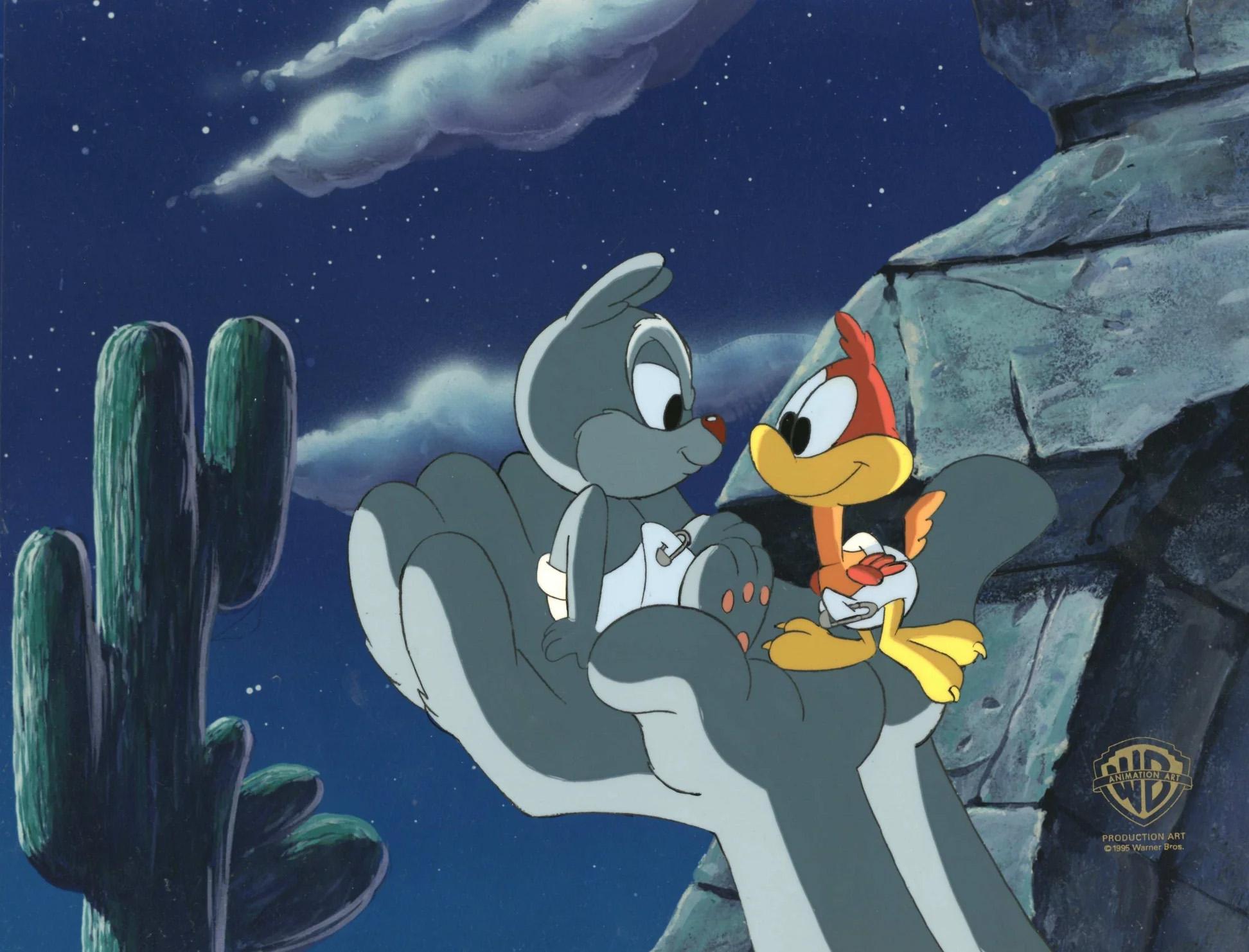 Tiny Toons Original Production Cel: Calamity and Little Beeper - Art by Warner Bros. Studio Artists