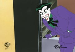 Vintage The New Batman Adventures Original Cel and Background signed Bruce Timm: Joker