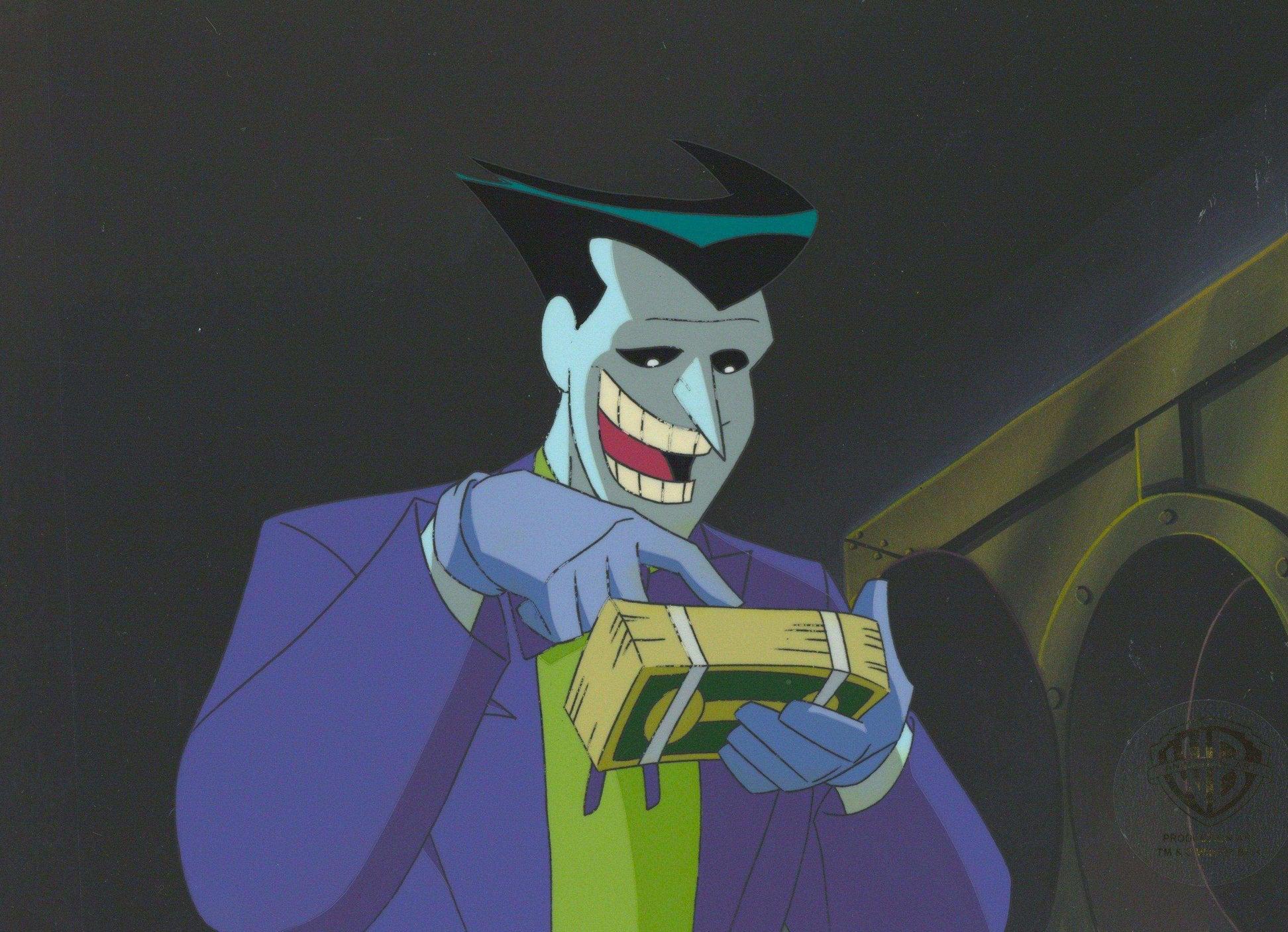 The New Batman Adventures Original Production Cel With Matching Drawing: Joker - Art by DC Comics Studio Artists