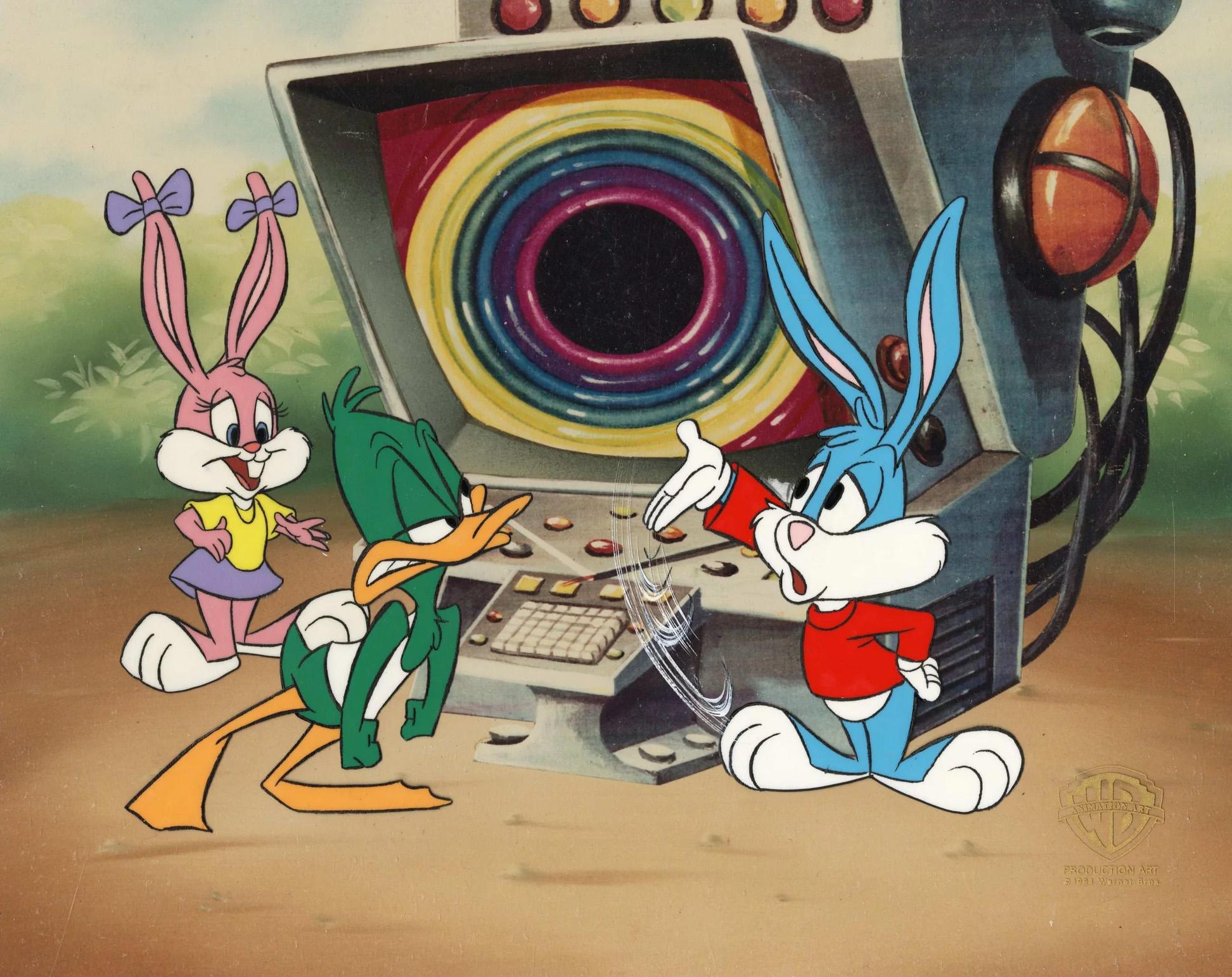Tiny Toons Original Production Cel: Buster, Babs, Plucky Duck - Art by Warner Bros. Studio Artists