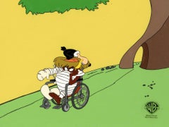 Looney Tunes Original Cel, handbemalter Hintergrund: Taz, Bikerjack