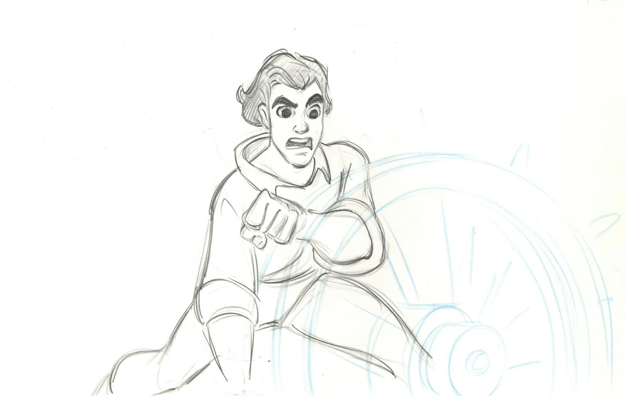 Disegno originale della produzione della Sirenetta: Il Principe Eric - Art di Walt Disney Studio Artists