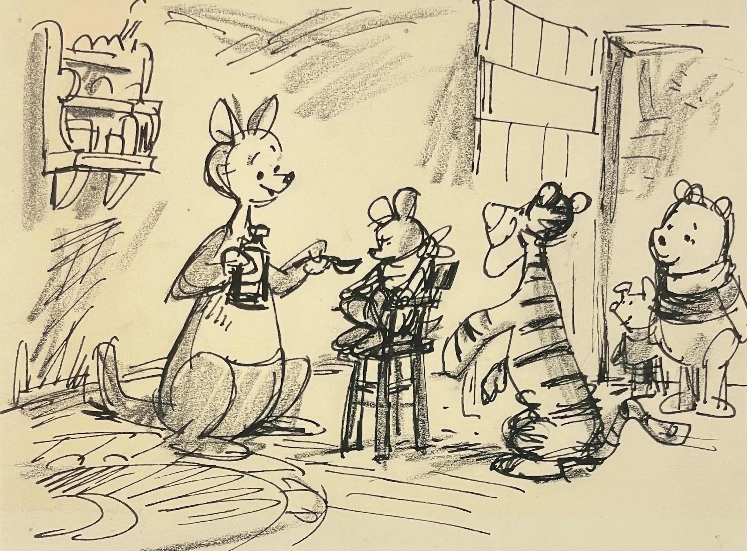 Winnie the Pooh and Tigger Too, Original Storyboard: Pooh, Piglet, Tigger, Roo - Art by Walt Disney Studio Artists