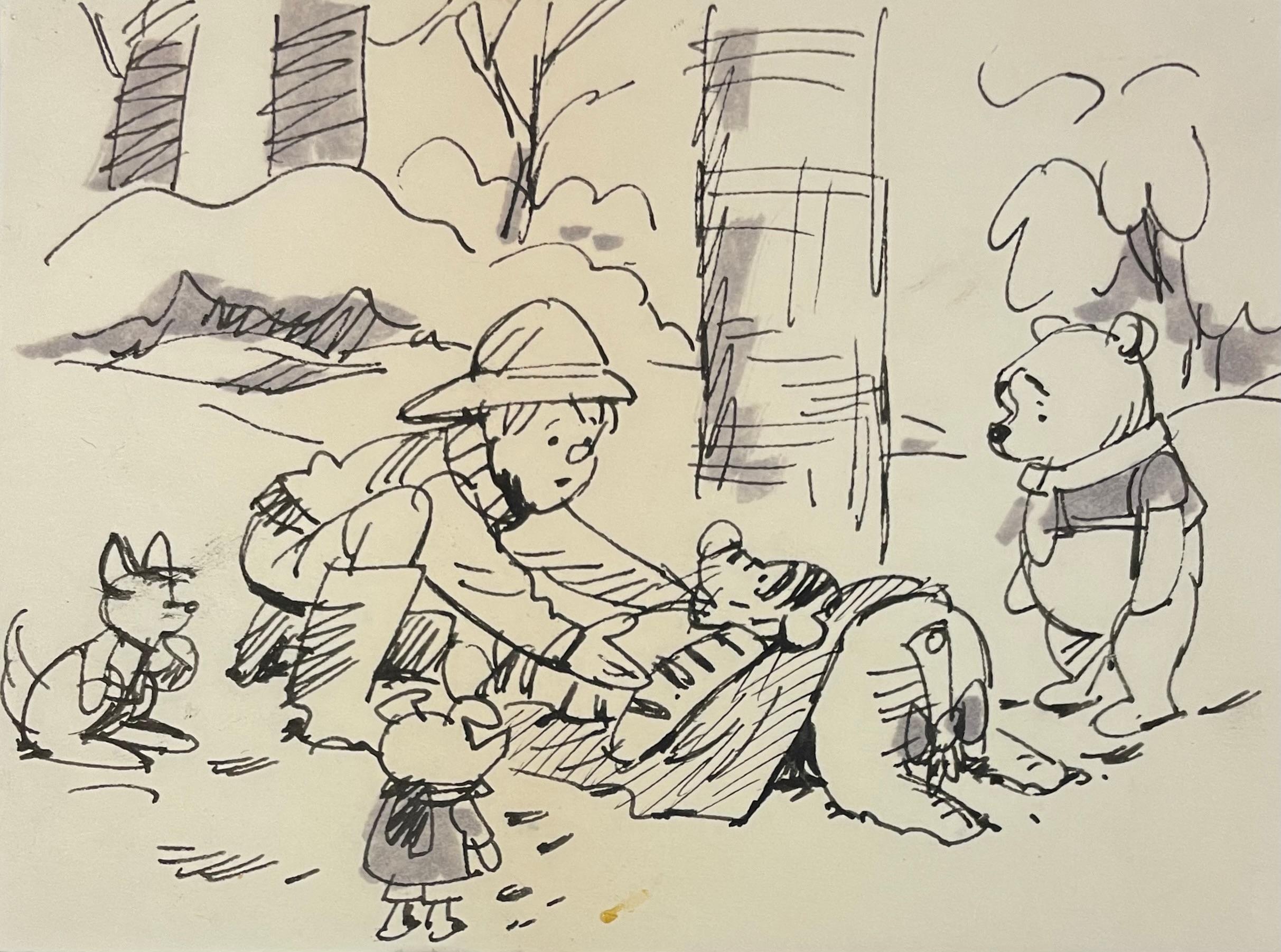 Winnie the Pooh and Tigger Too, Original Storyboard: Pooh, Piglet, Tigger, Roo - Art by Walt Disney Studio Artists