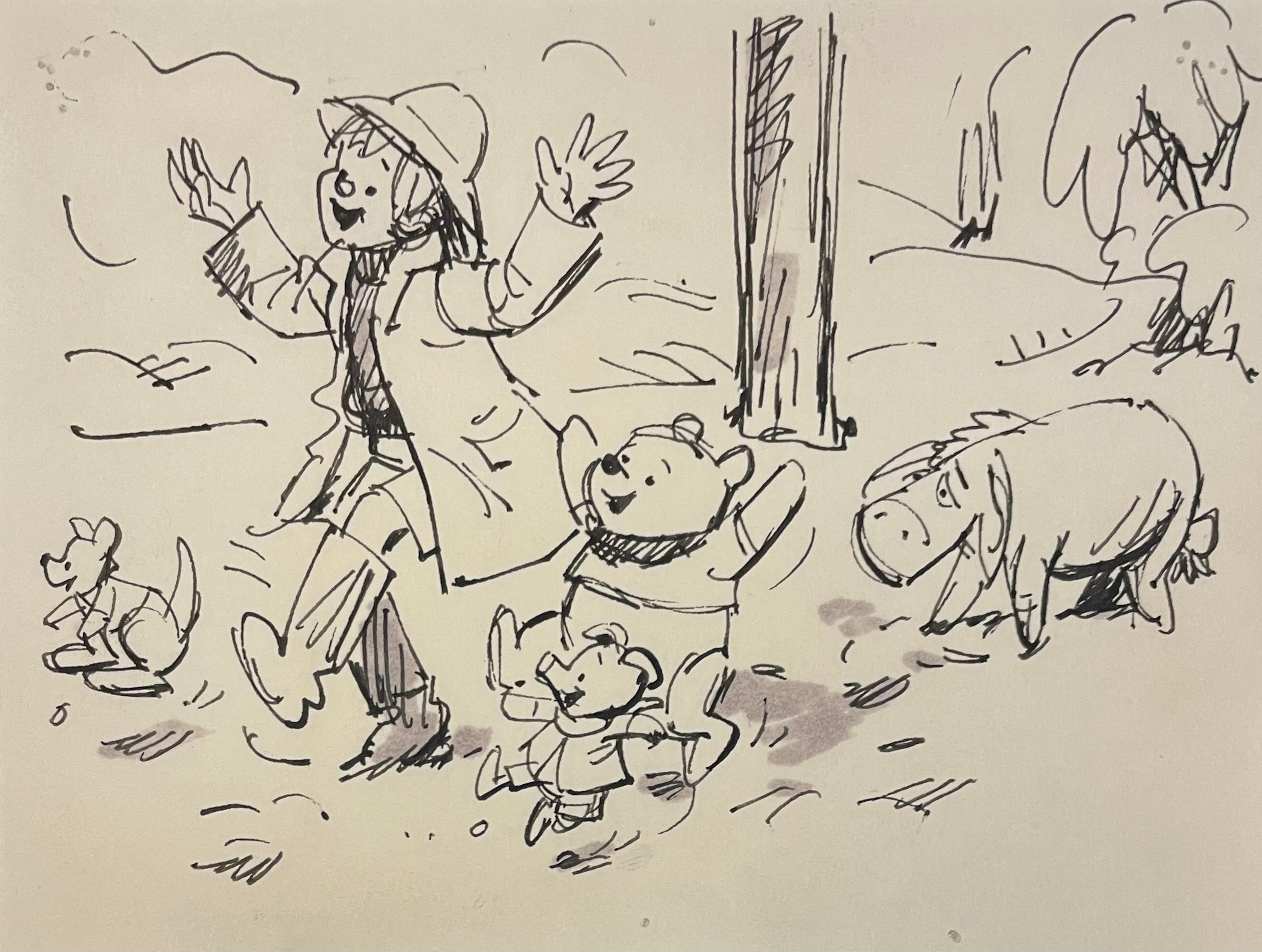 Winnie the Pooh and Tigger Too, Original Storyboard: Pooh, Piglet, Tigger, Roo - Art by Walt Disney Studio Artists
