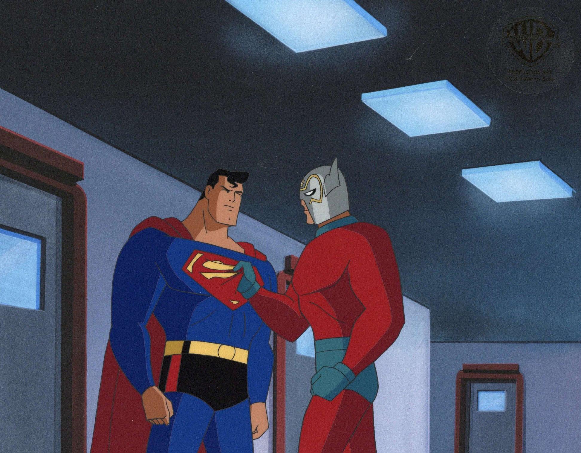 Superman Animated Series Original Cel und Hintergrund: Orion, Superman – Art von DC Comics Studio Artists